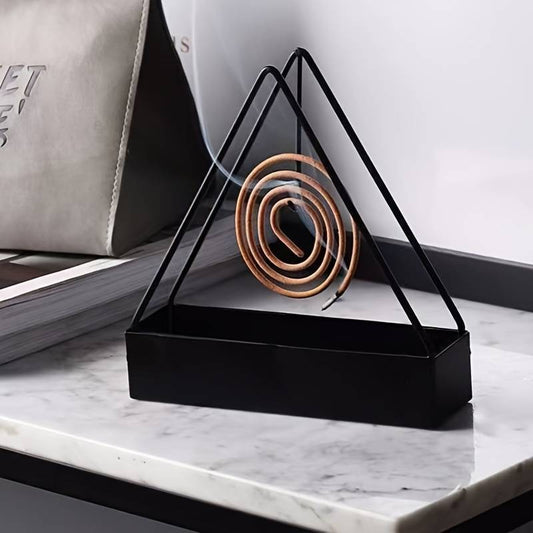 Simple Triangle-shaped Iron Mosquito Coil Holder Creative Hanging Or Standing Incense Burner - Pack of 2
