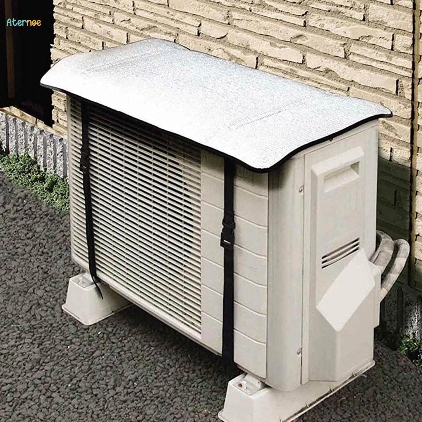 Ac Outdoor Unit Protector Heat Insulation Sunlight Shade Protector from Dust With Adjustable Buckle Rain Cover Air Conditioner Cover (35 inches) - pack of 1