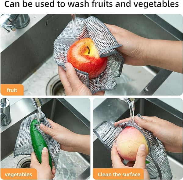 Dish washing Cleaning cloth | Metal Wire Dish washing Rugs for Kitchen Dishes - Pack of 1